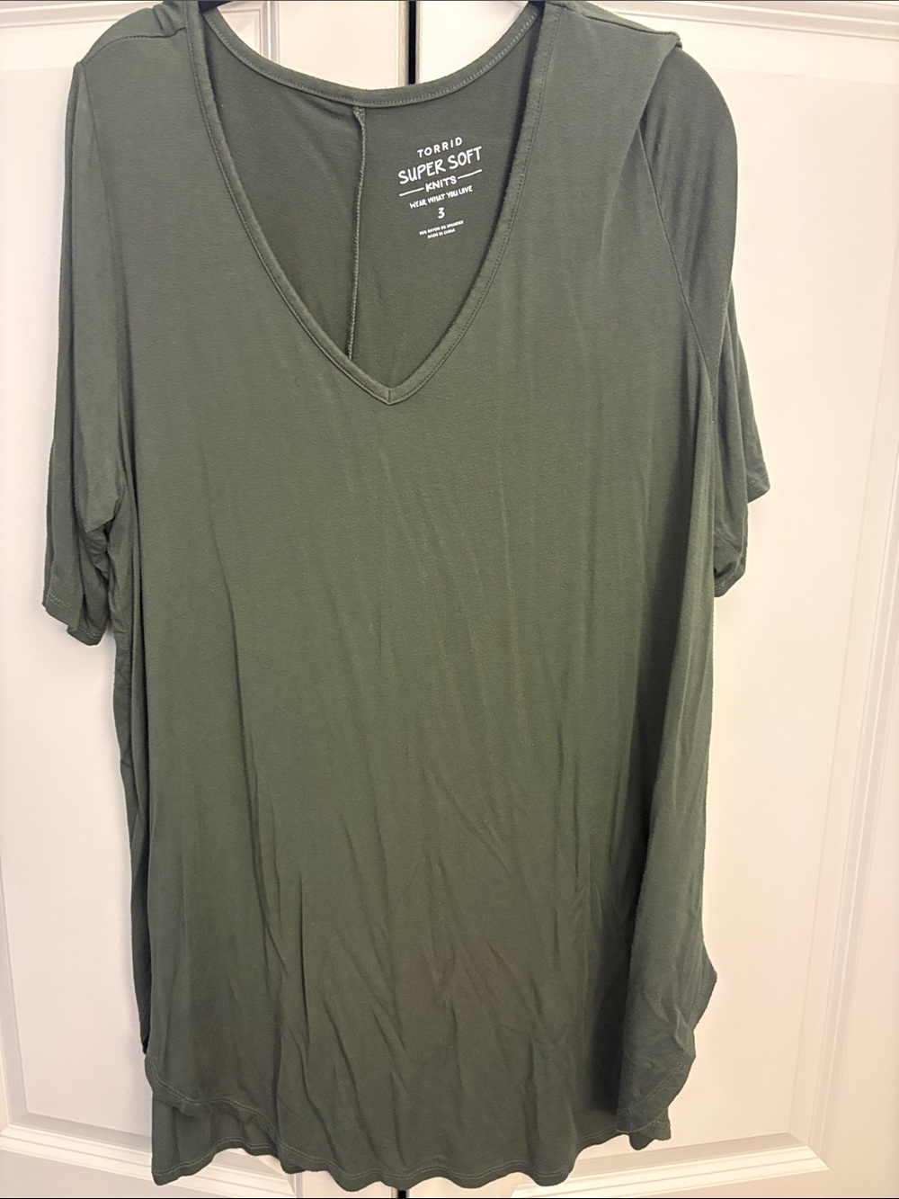 torrid Olive V-Neck Short Sleeve Super Soft Tee